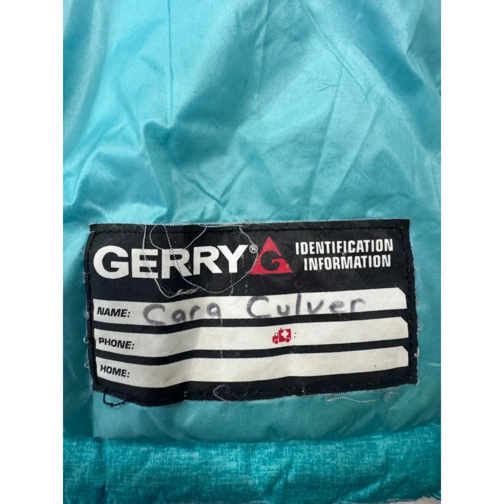 Gerry Puffer Jacket Girls L(14/16) Teal Fill Power 650 Insulated Hooded Outdoor